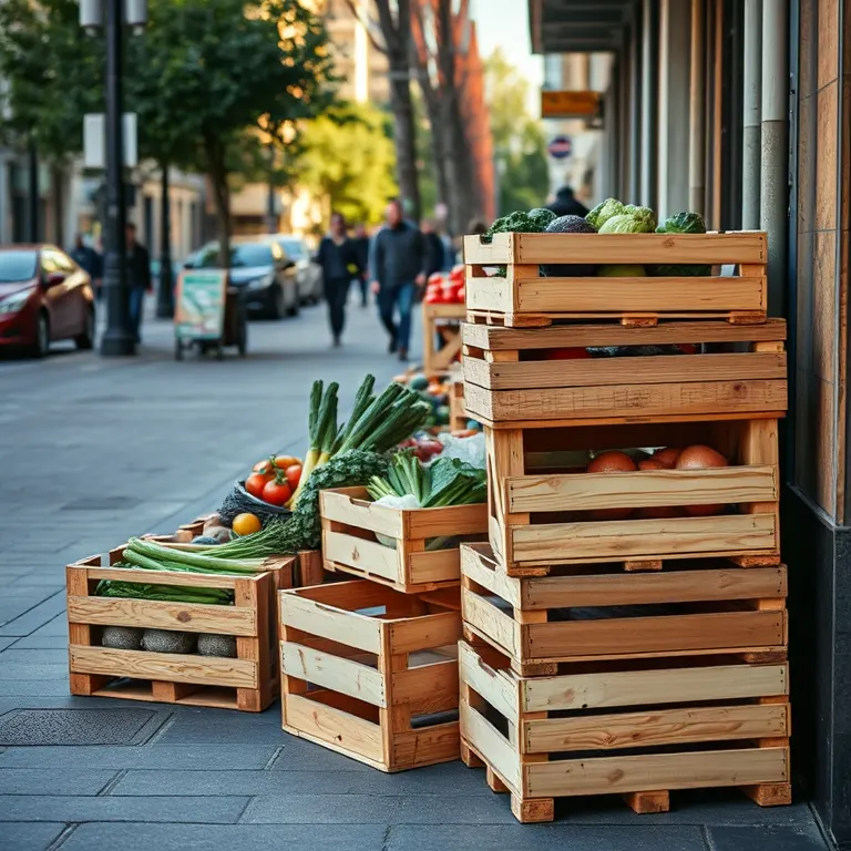 Las cajas del reparto del jueves en la acera
